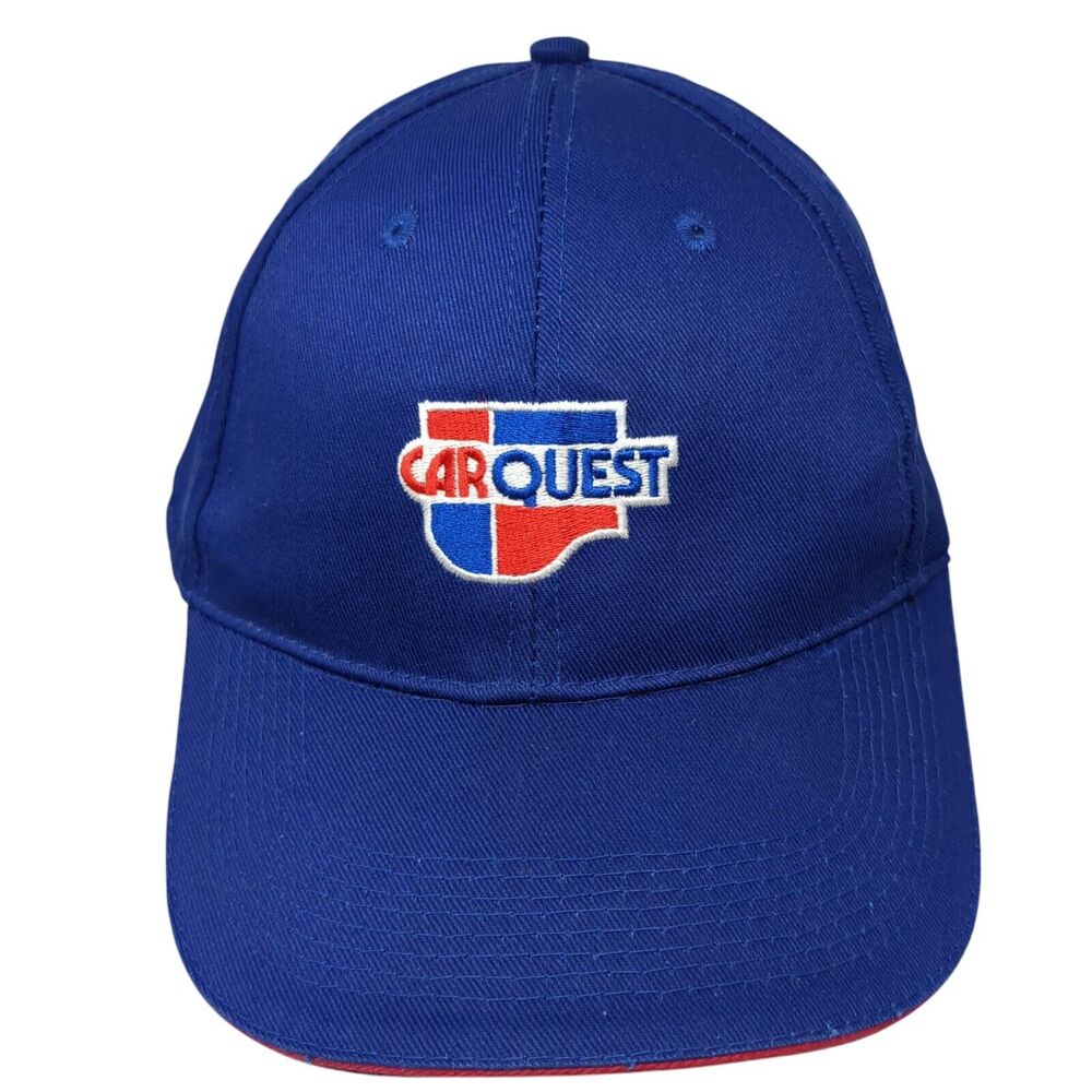 Carquest Slideback Hat Blue One Size Adjustable Embroidered Vented Holes 6 Panel